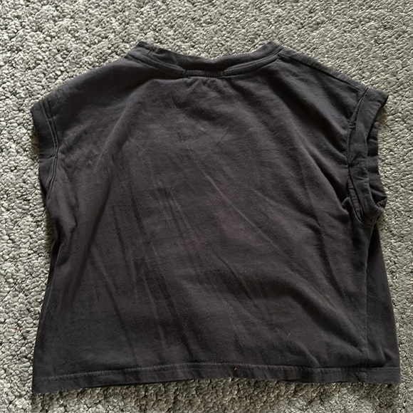 Micas Graphic Print The Doors Dark Gray Cropped Tee - Picture 6 of 6